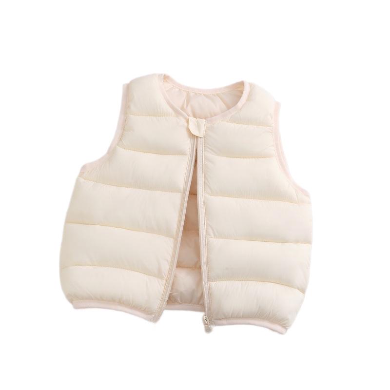 2026 Autumn/Winter Kids' Lightweight Cotton Vest: Unisex Korean Style Warm Solid Color Cape for Toddlers