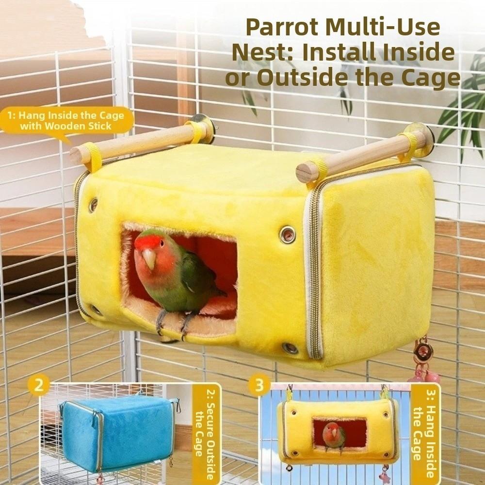 Plush Warm Bird Hanging Nest Thicken Parrot Roosting House Parrot Hammock  for Parrot Hamster