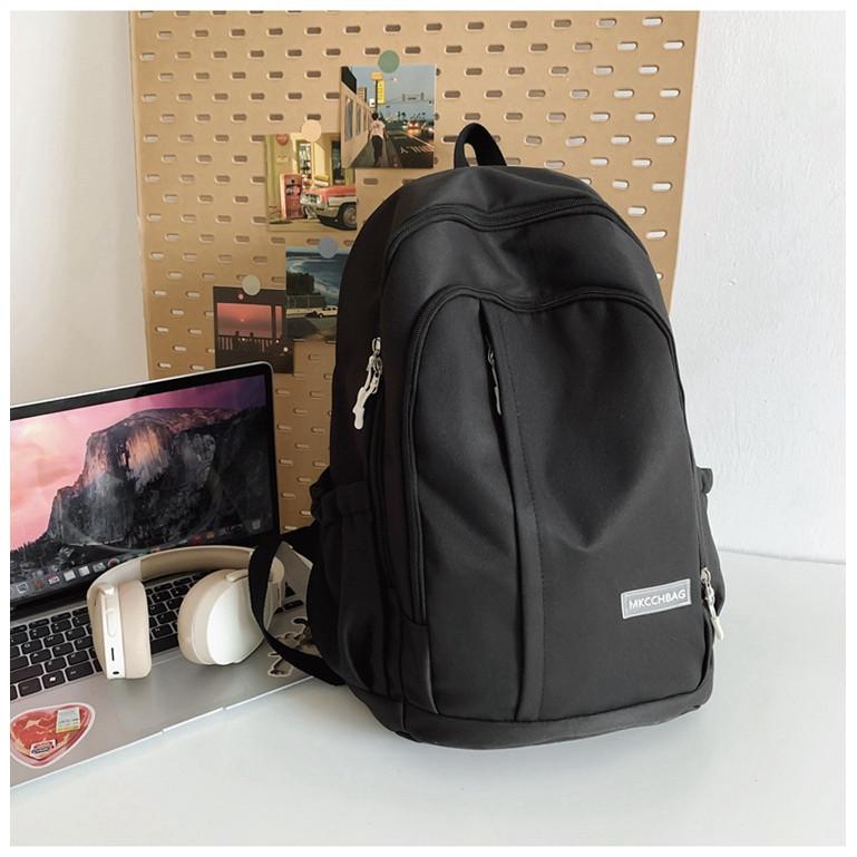 Ielgy Fashion Simple Large-Capacity Backpack Fresh Cute School Travel Leisure Solid Color Backpack