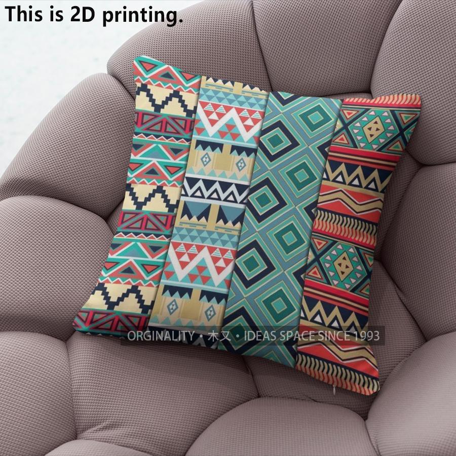 Bohemian Aztec Geometric Throw Pillow Covers Pattern Cushion Cover Suitable For Sofa Bedroom Car Pillow Cover