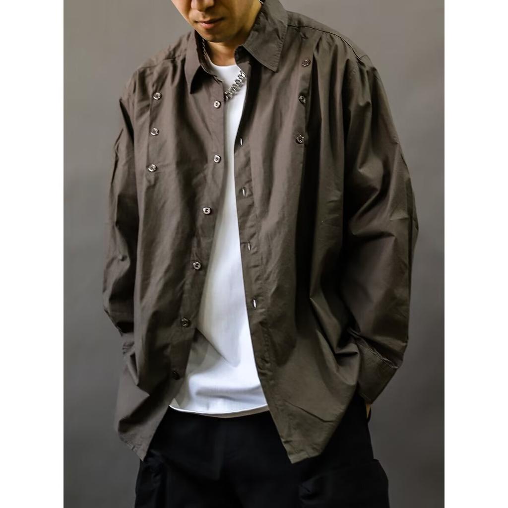 Hemd im amerikanischen Stil für schwere Arbeit Herren Vintage-Hemd 2023 Frühling und Herbst Neu Locker Vielseitig Lässiger Langarmmantel Mode