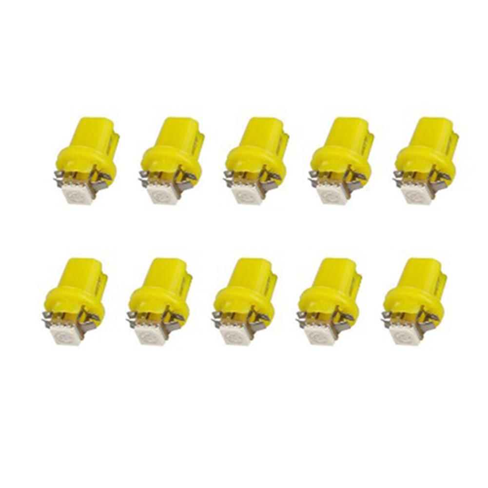 10Pcs T5 B8.5d LED Light Car Dashboard Speed Lights Bulb Cars Interior Lamp Accessories Dashboard Side Switch Lamps 12V 6000K