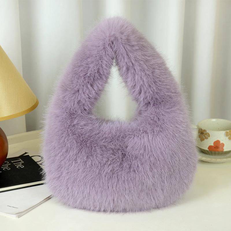 New imitation fox hair Korean version of cute fashion dumpling bag Internet celebrity trend