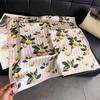Geometric Lemon Simulation Silk Printing Women's Silk Scarf Square Scarf Premium Shawl Sunscreen Neck Scarf Headscarf Scarf