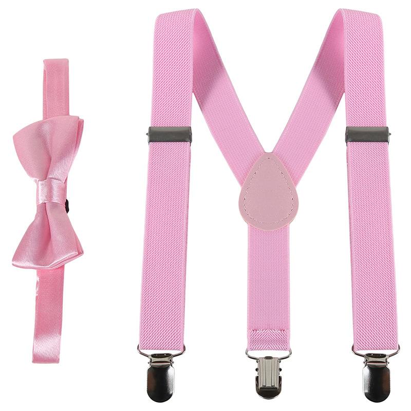 Bretelle per bambini con papillon Moda Bambini Set papillon Bretelle da ragazzo Bretelle regolabili da ragazza Cravatte da matrimonio per bambini Accessori