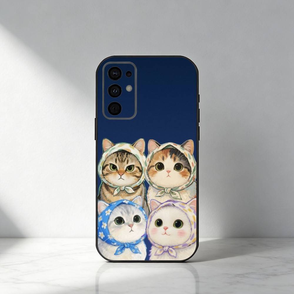 

милый кот Чехол для телефона для Samsung S25, S24, S21, S22, S23, S30, Ultra, S20, Plus, Fe, Note, 5G Черный чехол Samsung S20fe