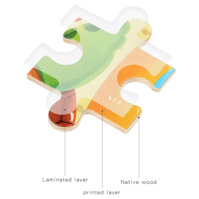 30 Piece Wooden 3D Puzzle Cartoon Animal & Vehicle Jigsaw Montessori Educational Toys for Kids Baby Years - Creative Gift