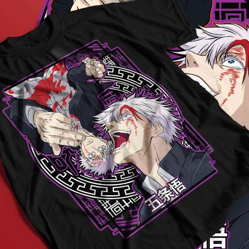 Gojo Satoru T-Shirt Jujutsu Kaisen Mahito Anime Horror Fun Gift Summer New Vintage Fashion Men and Women Streetwear