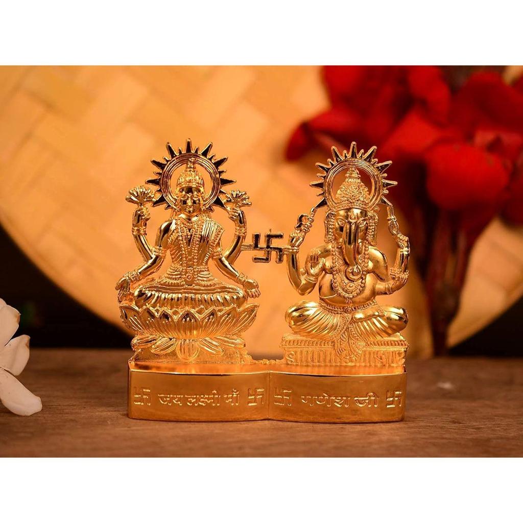Lakshmi Ganesha Murti Idol Set for Puja Home Decoration Car, Idols Ganesh Laxmi Statue Car Dashboard Desktop Decor (1)