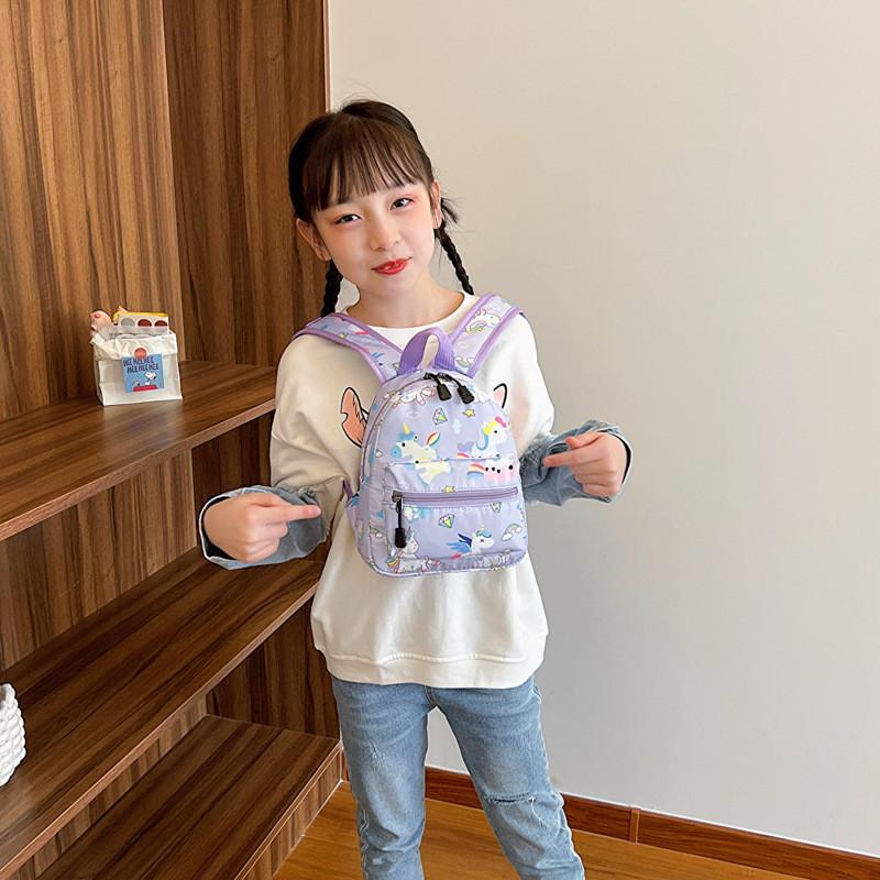 Adorable Cartoon Backpack For Kids Breathable Nylon School Bag With Reflective Strips