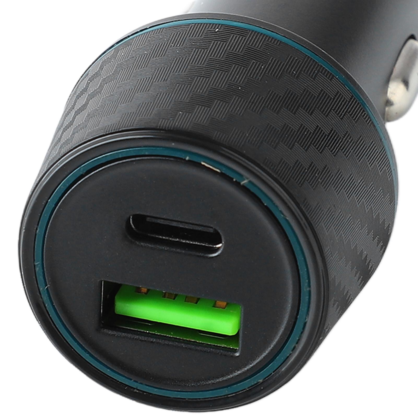 

DC 12‑24V Car Charger 95W USB PD Dual Port Fast Charging Carbon Fiber Style Cigarette Lighter Charger Adapter for Car