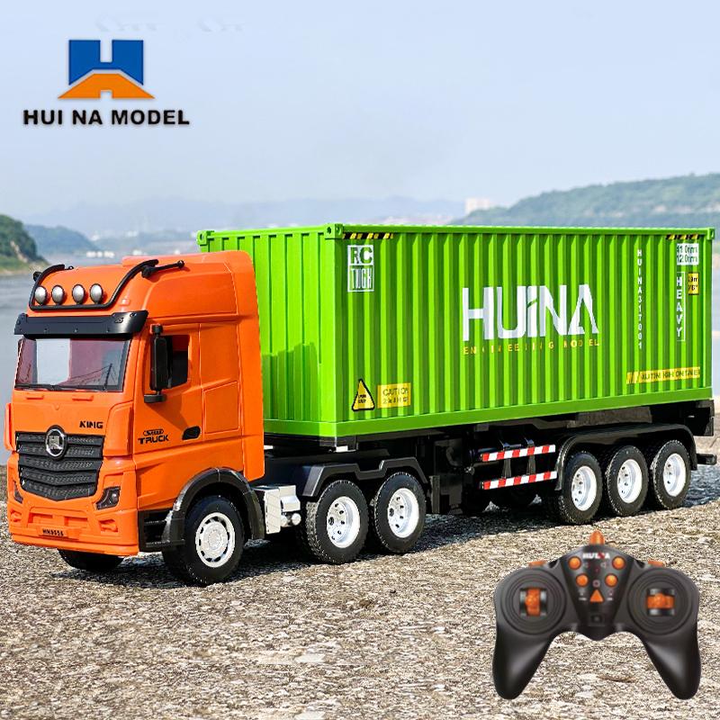 Non-Toxic Huina 1317 Rc Truck 1/18 9Ch Alloy Remote Control Container Cars Trucks Lighting Sound Radio Controlled Electric Kids Toys Children