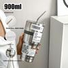 Stainless Steel Insulated Travel Mug With Straw For Office And Outdoor Use
