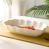 Heat-resistant Ruffled Edge Serving Plate Rectangular Meal Plate Artistic Steamed Fish Plate  Soup