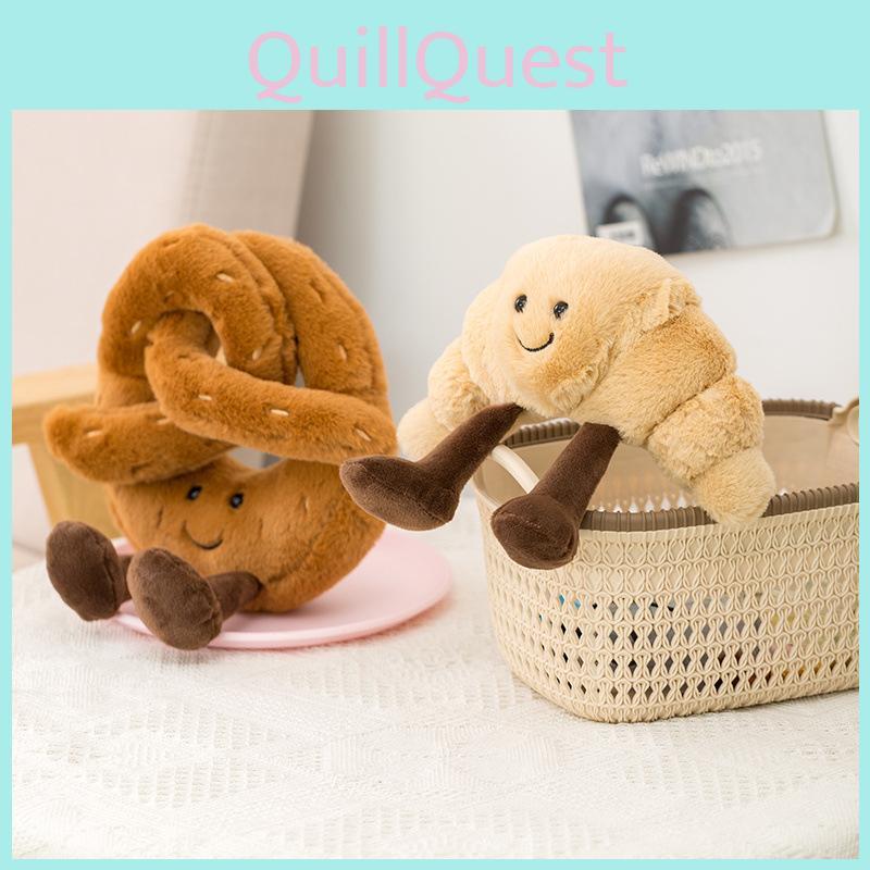 Plush Cute Pastry Toys Croissant Doll Peanut Keychain Childrens Gift Birthday