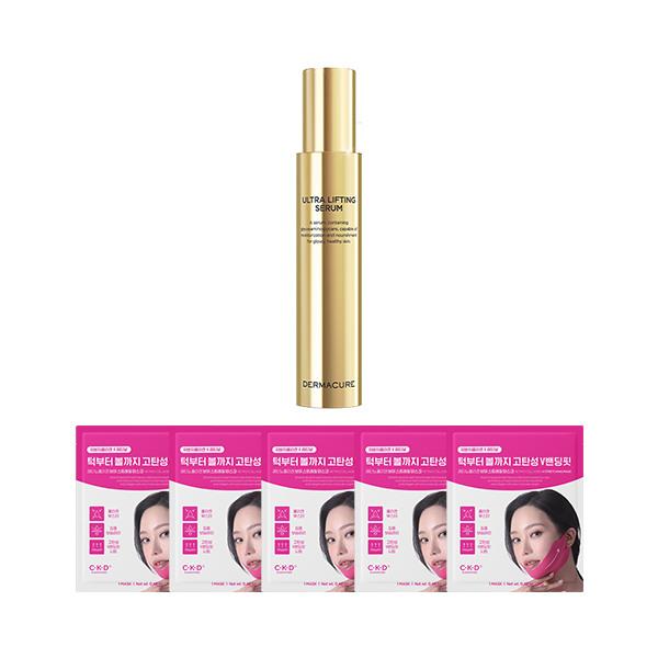 DERMACURE Ultra Lifting Serum 80ml + CKD V-Tuck Lifting Band Mask 5 Sheets