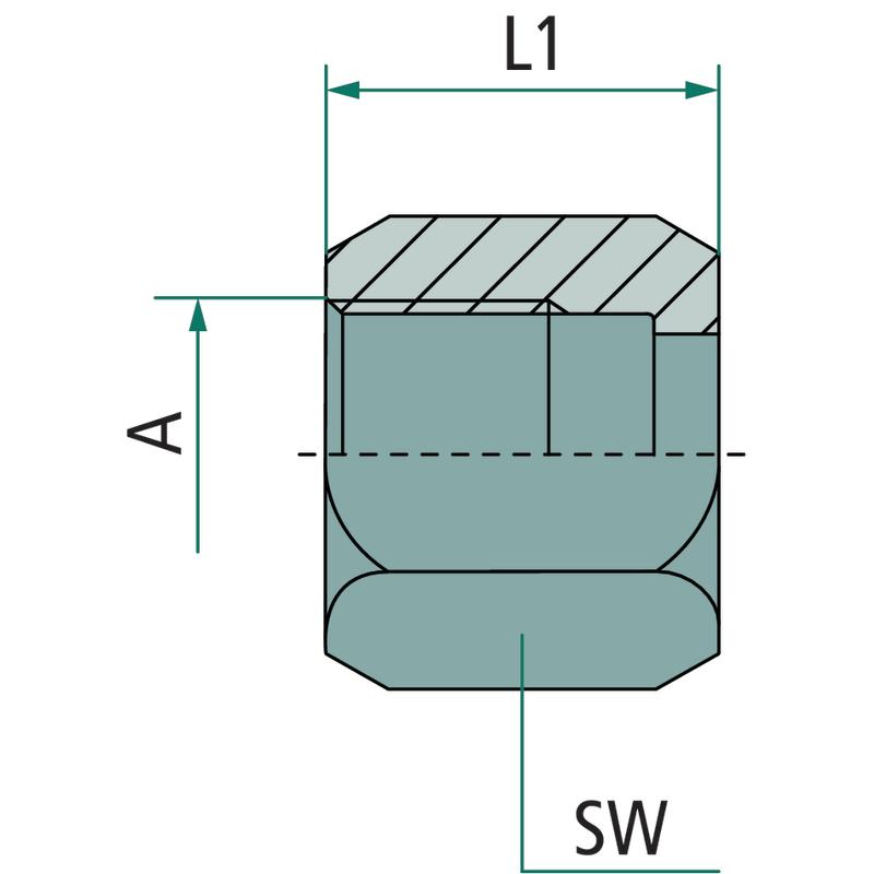 UEM 3/4" JIC union nut =21.3mm