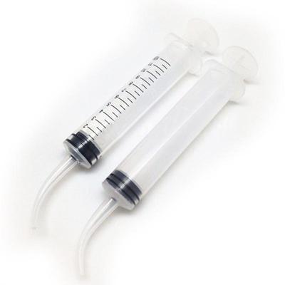 12 ml transparente Zahnspülspritze Munddusche mit konischer, gebogener Spitze