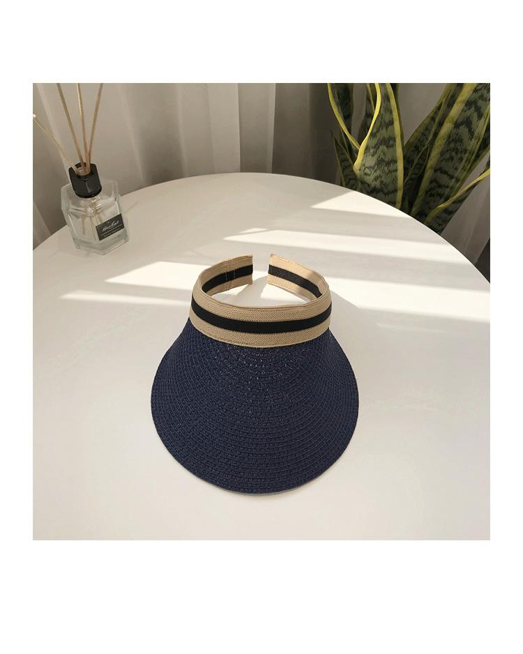Lady Summer Empty Top Sun Visor Hat Summer Straw Wide Brim Sun Cap Uv Protection Hat