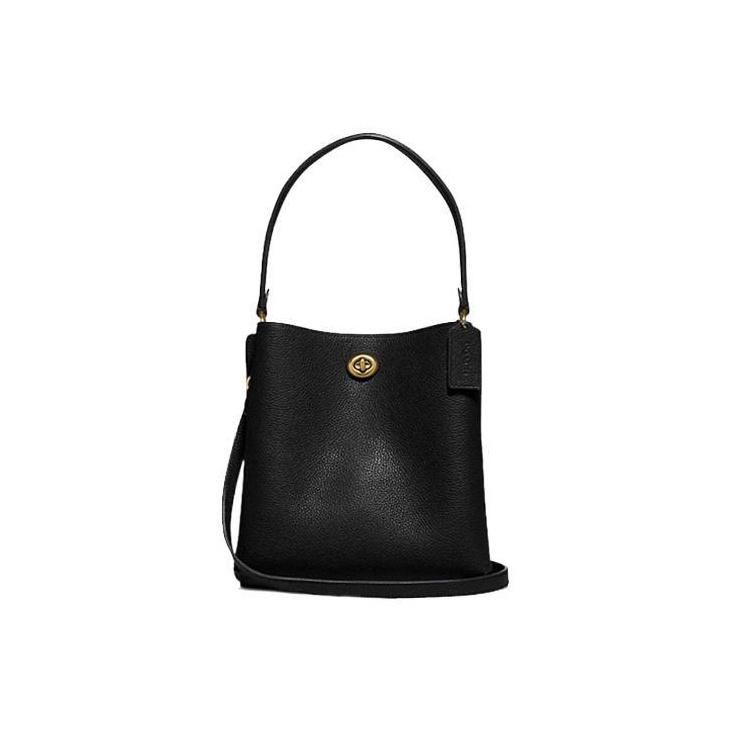 Coach Women's Grain/Black Charlie 21 Pebble Leather Bucket Bag Bags 89102-B4bk