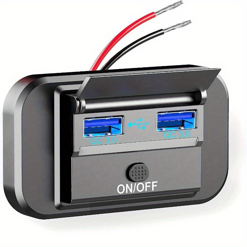 

1 шт., 12 В/24 В, двойной USB PD Type C QC3.0, розетка для быстрого зарядного устройства для автомобиля, лодки, светодиодная розетка