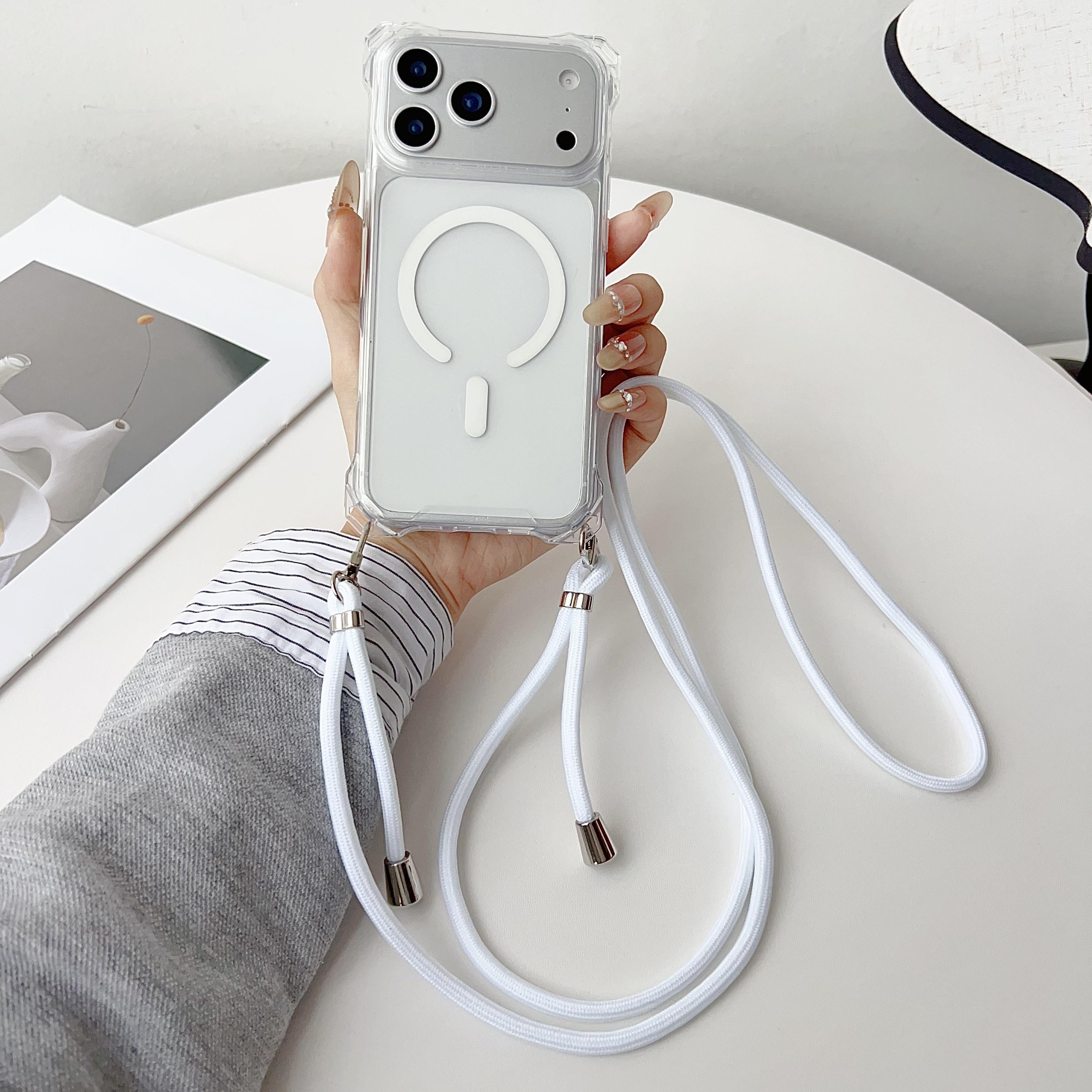 

Регулируемый шнурок Чехол для телефона Подходит для iPhone 17 Pro Max Crossbody Длинный шнурок 16 15 14 Plus Магнитный 13 Pro Противоударный чехол iPhone 16
