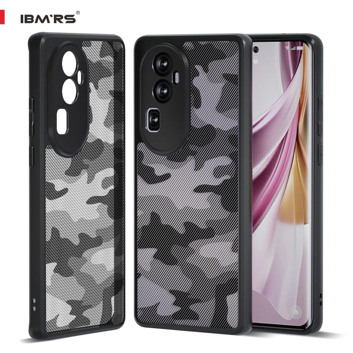

(В комплекте ремешок на запястье)Чехол IBMRS для Oppo Reno 10 Pro+, противоударный, прозрачный чехол-камуфляж Art Camo