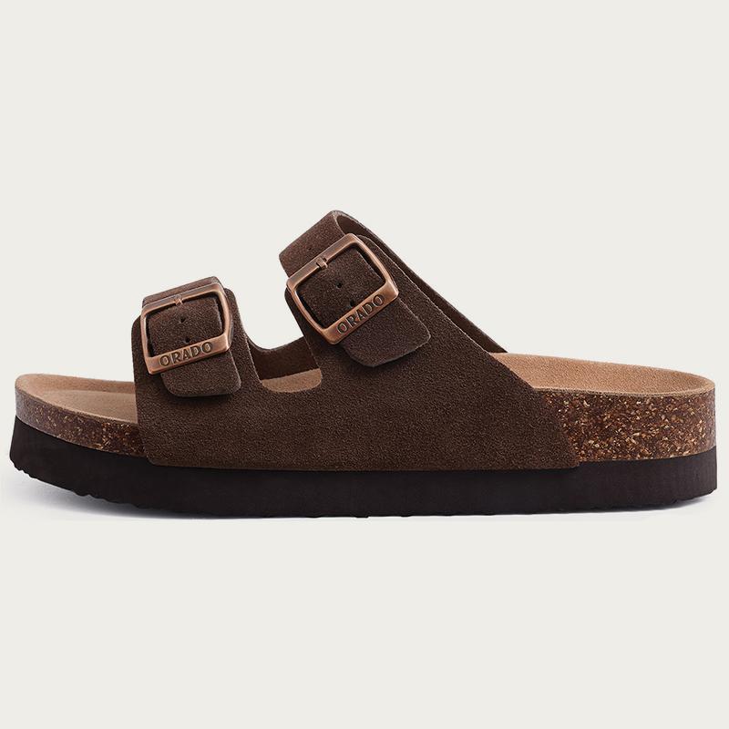 Fashion Kidmi Men Suede Clogs Slippers Cork Women Clog Slippers Classic Unisex Mules Summer Platform Antiskid House Sandals With Buckle