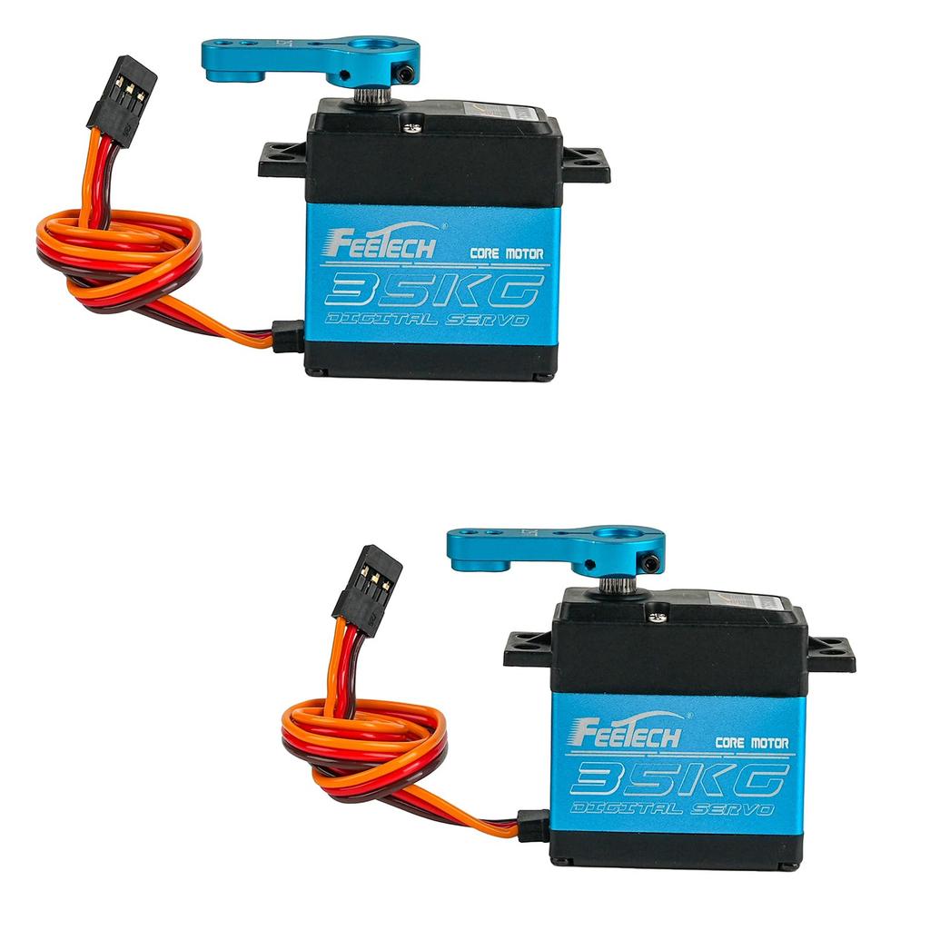 RCmall 2pcs 35kg 7.4V 180 Degree High Torque Coreless Digital Motor Servo Metal Gear for 1/8 1/10 RC Car Model Airplane Helicopter Robot