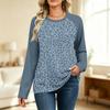 Women's Printed Colorblock Raglan Sleeve Neck Long Sleeve Sweatshirt