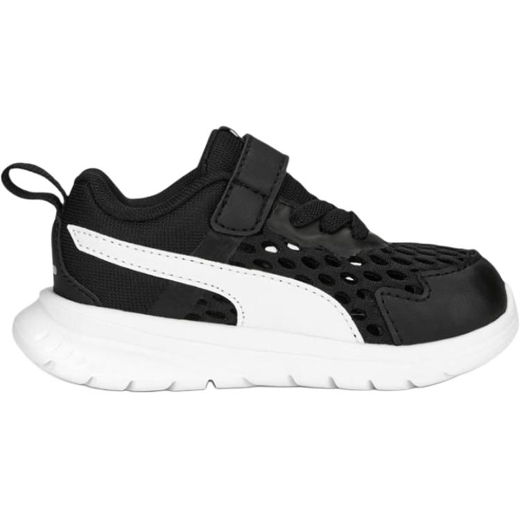 Puma Evolve Run PU Versatile Comfortable Shock Absorbing Breathable Low Top Walking Shoes Baby Shoes Black White 389692-01