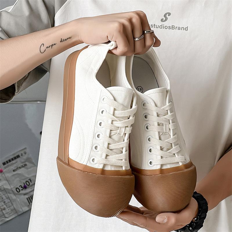 Couple shoes men's summer men's shoes casual shoes 2024 new niche big head canvas shoes men's Douyin same style