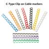 100/150Pcs Cable Labels C-Type Number Tag Waterproof Identification Sign Tag Box Convenient Cable Organizers Marker Tools