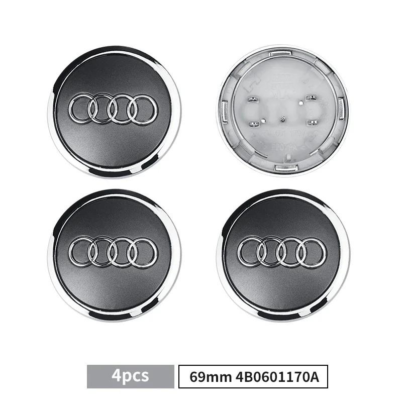 2026 Hot 4pcs 60mm 61mm 68mm 69mm Automotive Wheel Hub Center Cover Replacement Badge for Audi A3 A4 A5 A6 A7 A8 S4 S6 A1 A2 Q5 Suitable