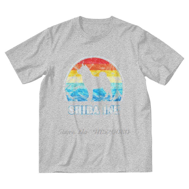 Retro Shiba Inu Vintage Dog Tshirt Men Streetwear T Shirt Short Sleeve Funny Dog Blockchain Tshirt Cotton Tees Top Clothes Gift