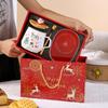 Creative Christmas Cartoon Santa Coffee Mug Gift Set