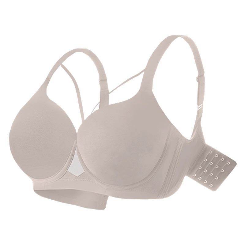 Leopard print seamless underwear women's big breasts show small breasts, large size fat mm gather and close secondary breasts, anti-sagging bra cover