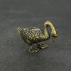 Mini 2pcs Cute Brass Goose Vintage Animal Statue Metal Figure Props Home Office Desk Decor Ornament