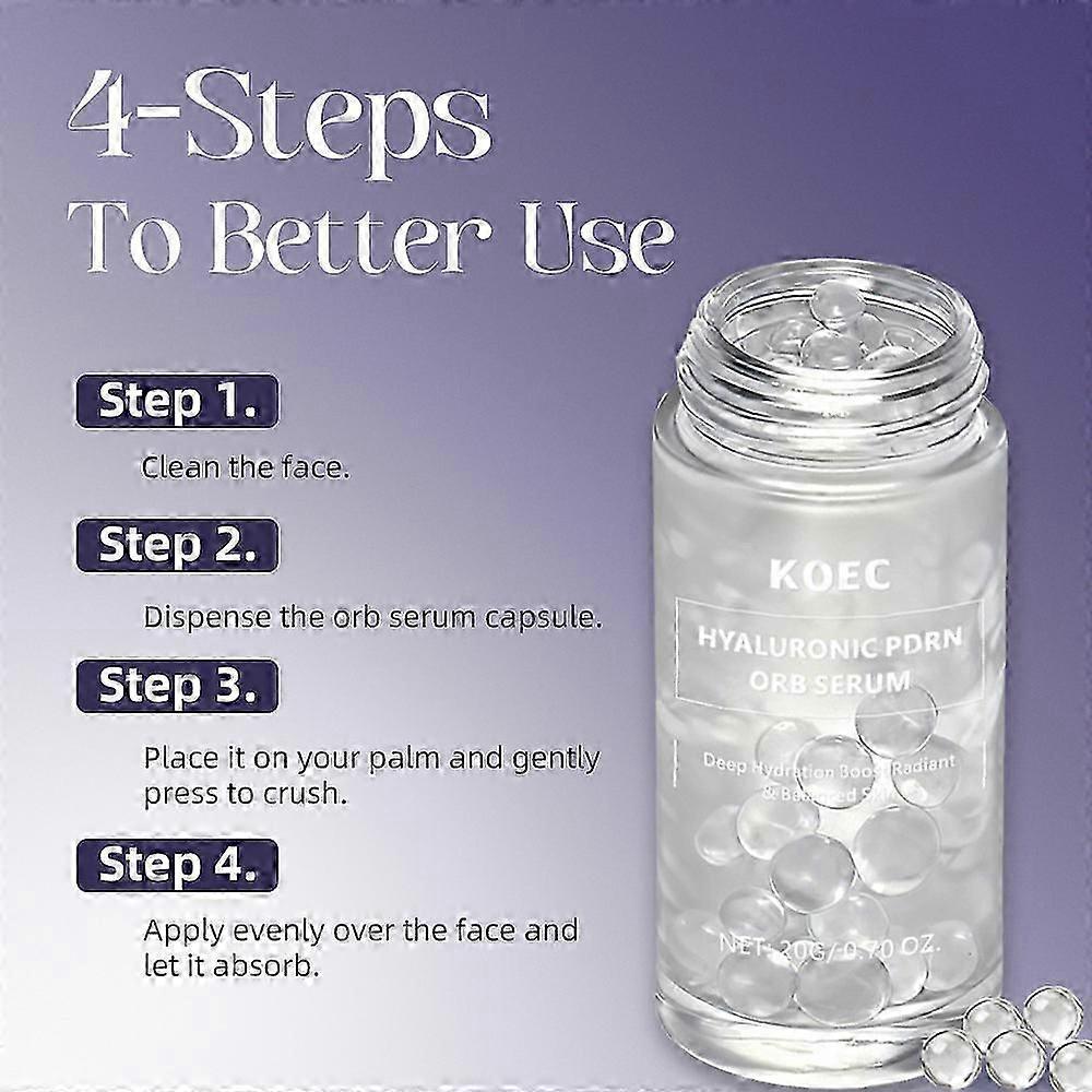1-3X Hyaluronsäure PDRN Orb Serum 20ml - Lachs-Kugelpartikel-Essenz, Prallende Feuchtigkeit für strahlende Haut!ZZ59 S03