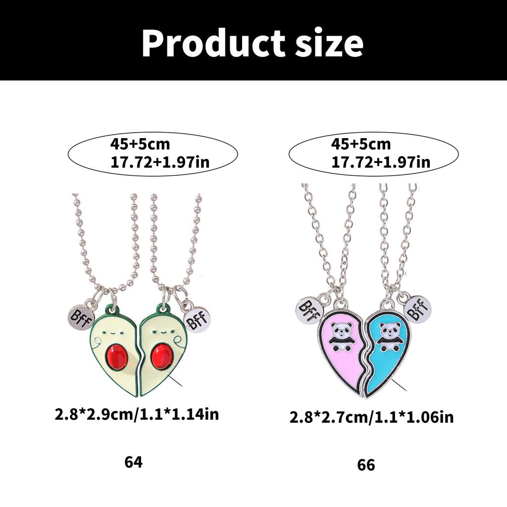 Passende Avocado Beste Freunde Halskette Beste Freunde für immer Avocado Anhänger Halskette Paar Damen Schlüsselbeinkette Set