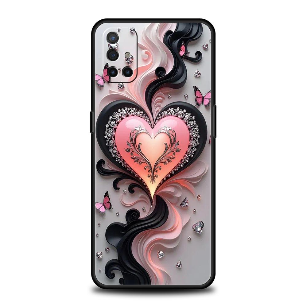 Phone Case For Oneplus 13R 13 12 10T 11 R10 Nord N100 N200 N10 9 9R CE 2 3 Z Pro Lite Soft TPU Cover Colored Love Heart Printed