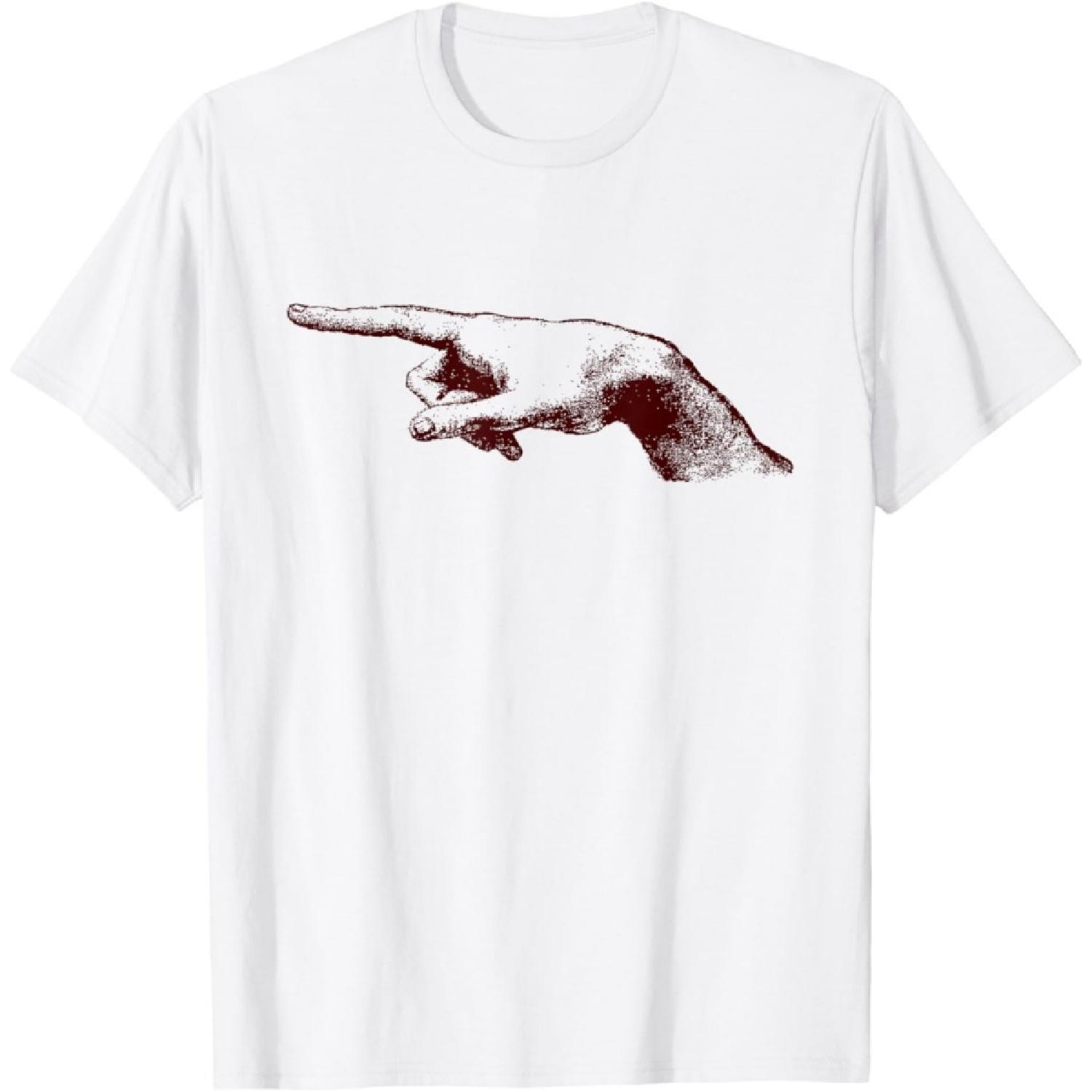 Leonardo da Vinci Pointing Finger Hand Art T-Shirt XXXXXL белый