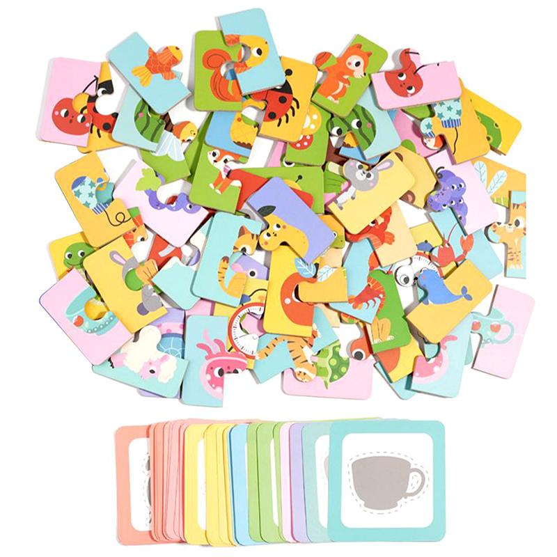 

Montessori Shape Matching Board Game Wooden Find Shadow Matched Images Animal Fruit Blocks Puzzles Educational Toys For Children
