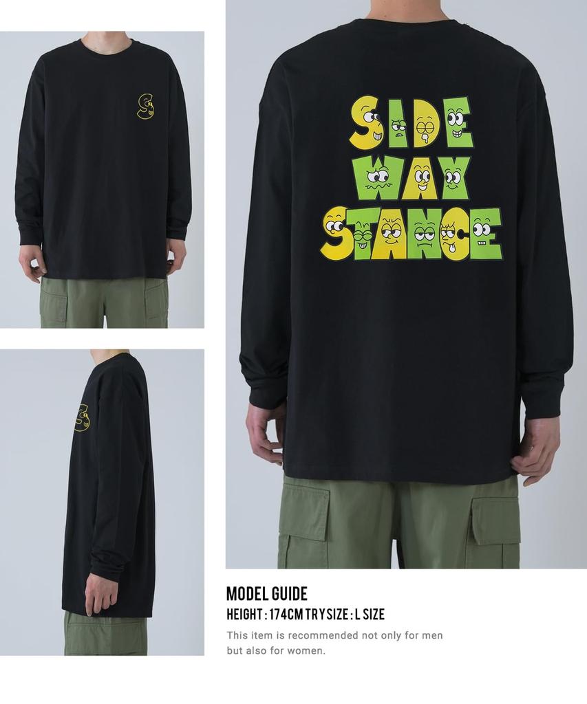 [IMPROVES] [SIDEWAYSTANCE] Facial Logo Long Sleeve T-Shirt
