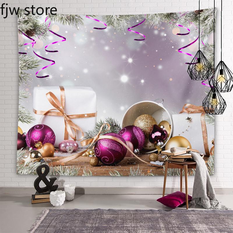 

Рождественское Новогоднее украшение, гобелен, Рождественский шар, подарок, гобелен, настенное художественное украшение, комната в общежитии, гостиная, домашний декор 100x75cm