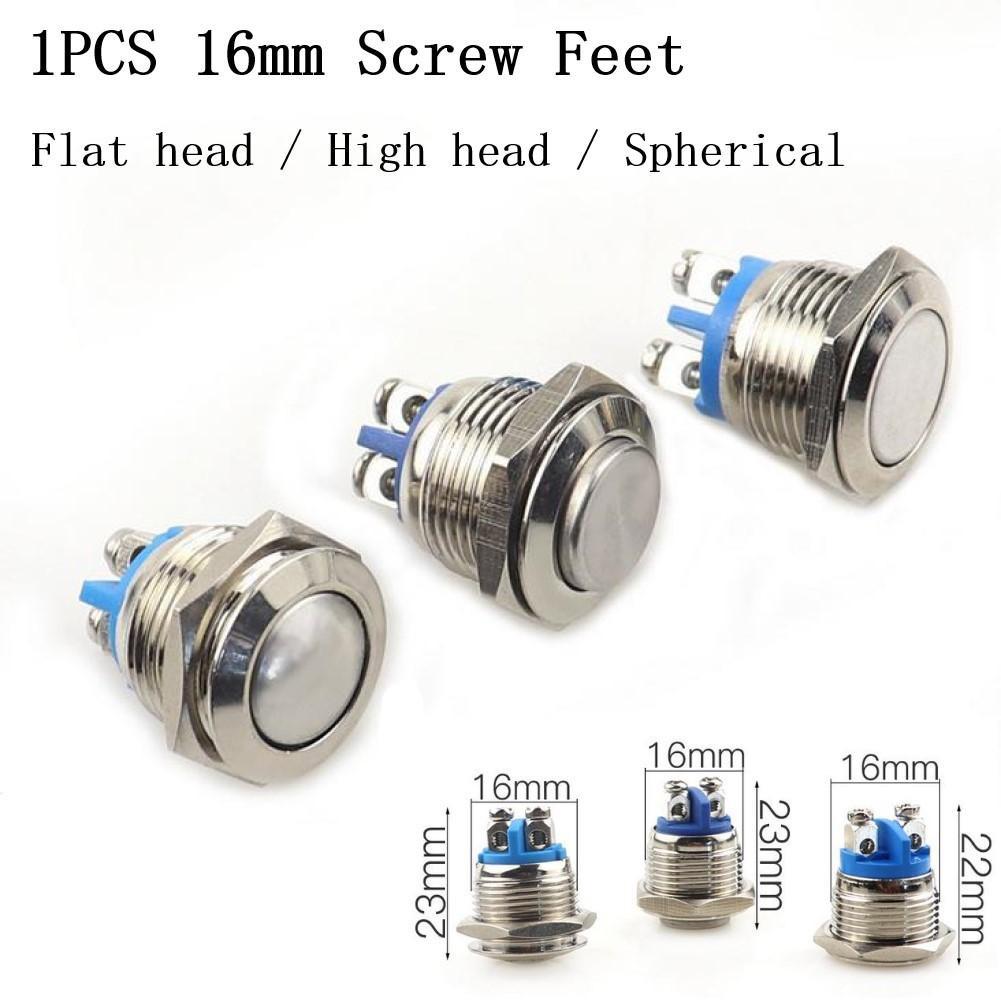 

High Quality 16mm Waterproof Metal Push Button Switch Selfreset Power Switch high head
