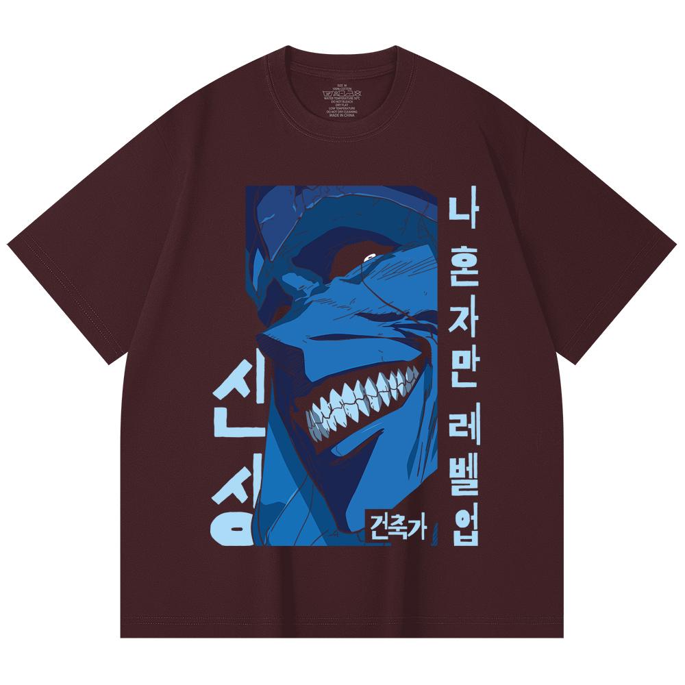 

230 Gsm 100% Cotton Solo Leveling V16 Print Unisex Heavy Cotton T Shirt 2XL