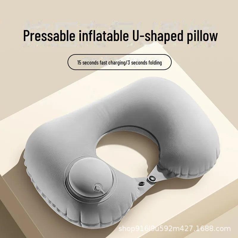 Inflatable U-Shaped Neck Pillow for Travel, Work, or Home