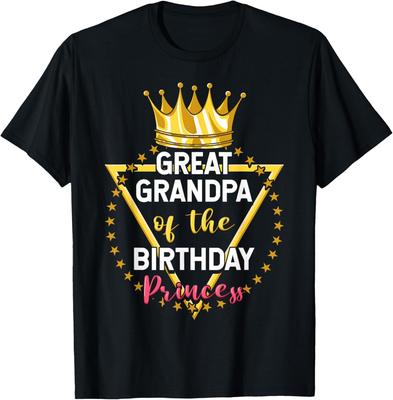 Great Grandpa Of The Birthday Princess Crown Girl Bday Party T-Shirt
