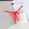 Open Thongs for Women Crotchless Embroidery G String Tanga Lace Briefs Transparent Sexy Lingerie